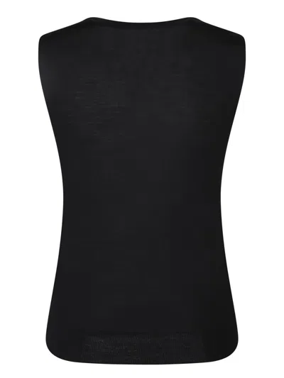 Saint Laurent Cassandre Black Tank Top In Black