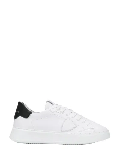 Philippe Model Temple White Black Leather Sneaker In White