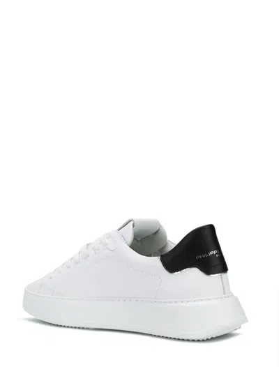 Philippe Model Temple White Black Leather Sneaker In White