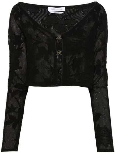 BLUMARINE BLUMARINE EMBROIDERED CROPPED CARDIGAN 