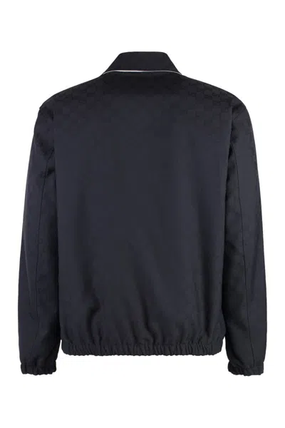 Gucci Reversible Polyester Gg Jacket In Blue