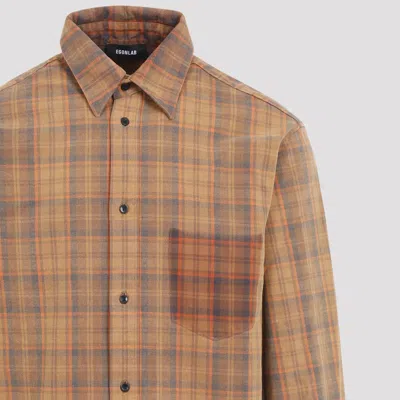 Egonlab Checked Long-sleeved Shirt In Yellow