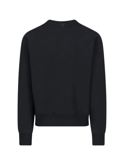 Ami Alexandre Mattiussi Black Crewneck Sweatshirt With Logo Lettering Detail On The Front And Adc Logo Embroidery On The Rea In Black