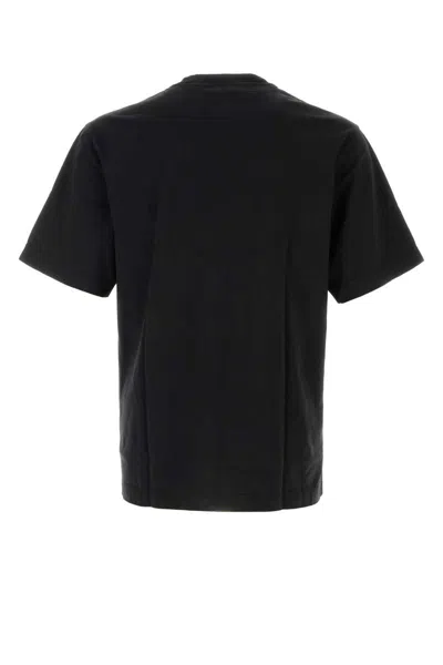 Burberry Tempah Embroidered Logo Cotton T-shirt In Black
