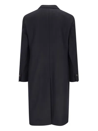 Hevo Hevò Man Coat Midnight Blue Size 40 Pure Virgin Wool Iws, Polyamide In Blue
