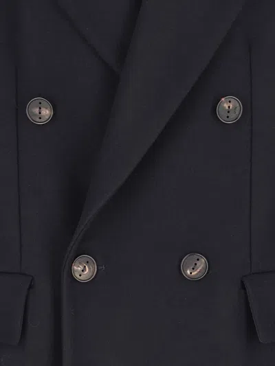 Hevo Hevò Man Coat Midnight Blue Size 40 Pure Virgin Wool Iws, Polyamide In Blue