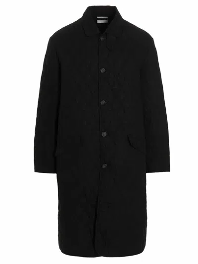 Vtmnts 'quilted Texture Flap Pocket Coat' In Black