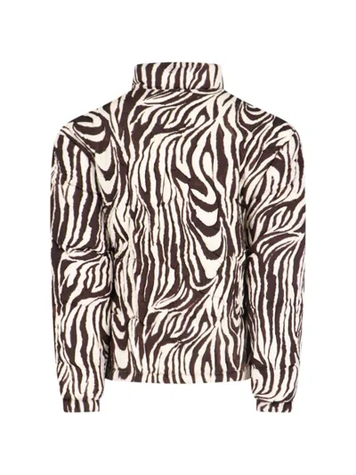 Erl Zebra-print Quilted Cotton Jacket In White