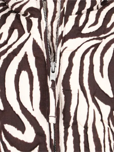 Erl Zebra-print Quilted Cotton Jacket In White