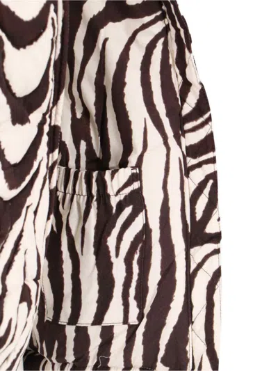 Erl Zebra-print Quilted Cotton Jacket In White