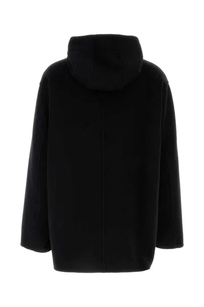 Prada Silk Padded Hooded Jacket In Black