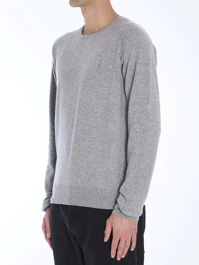 Saint Laurent Cassandre Cashmere Sweater In Gray