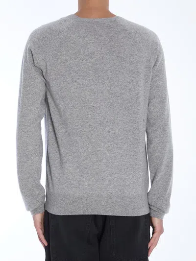 Saint Laurent Cassandre Cashmere Sweater In Gray