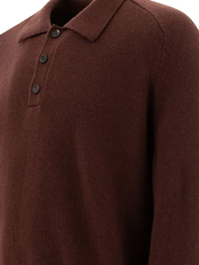 Bode Knitted Cashmere Polo Shirt In Brown