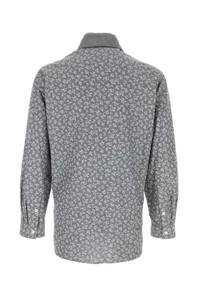 Yohji Yamamoto Cotton Shirt With Floral Pattern And Chest Pocket In Printed
