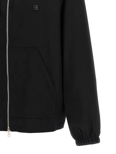Givenchy Wool Hoodie Sweatshirt Black In Black