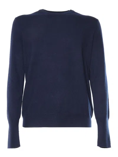 Ballantyne R Neck Pullover In Blue