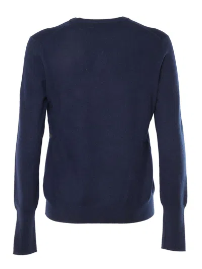 Ballantyne R Neck Pullover In Blue