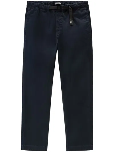 Woolrich Belted Straight-leg Trousers In Blue