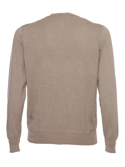 Ballantyne Crewneck Knitted Jumper In Brown