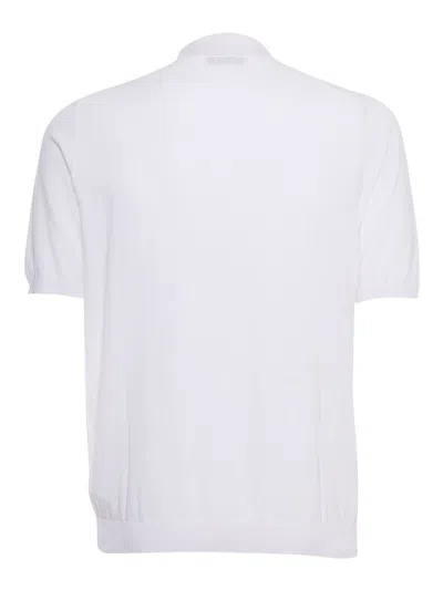 Ballantyne Knit Crew Neck T-shirt In White