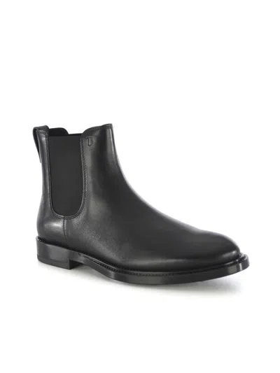 Tod's Leather Chelsea Boots In Black