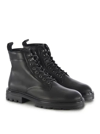 Hogan H673 Combact Boots Shoes In Black
