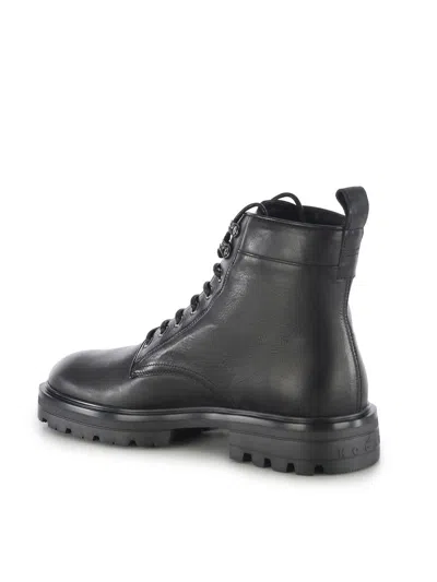 Hogan H673 Combact Boots Shoes In Black