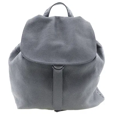 Pre-owned Bottega Veneta Intrecciato Grey Leather Backpack Bag ()
