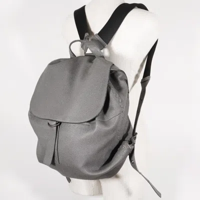 Pre-owned Bottega Veneta Intrecciato Grey Leather Backpack Bag ()