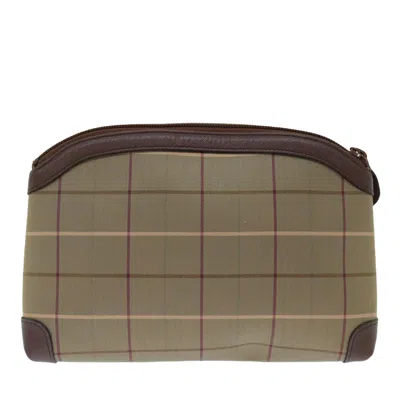 Pre-owned Burberry Nova Check Brown Canvas Clutch Bag ()