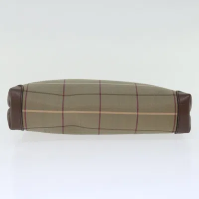 Pre-owned Burberry Nova Check Brown Canvas Clutch Bag ()