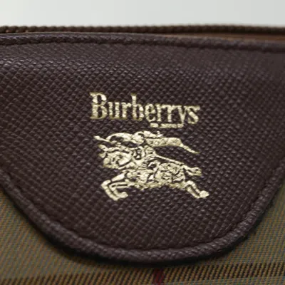 Pre-owned Burberry Nova Check Brown Canvas Clutch Bag ()
