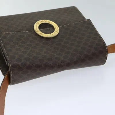 Pre-owned Celine Céline Macadam Brown Canvas Shoulder Bag ()