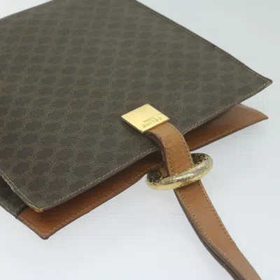 Pre-owned Celine Céline Macadam Brown Canvas Shoulder Bag ()