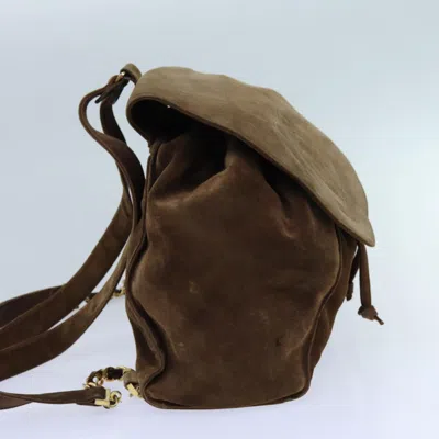 Pre-owned Chanel Cc Brown Suede Backpack Bag ()