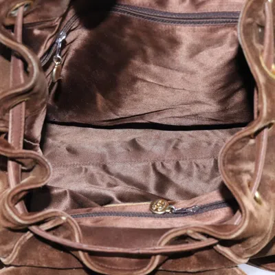 Pre-owned Chanel Cc Brown Suede Backpack Bag ()