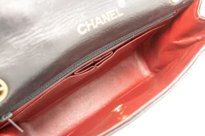 Pre-owned Chanel Half Moon Black Leather Shoulder Bag ()