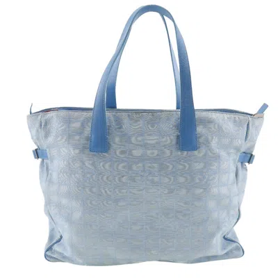 Pre-owned Chanel Travel Line Blue Canvas Tote Bag ()