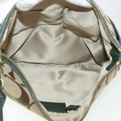 Pre-owned Coach Signature Beige Canvas Shoulder Bag ()
