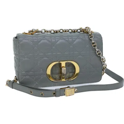 Pre-owned Dior Caro Grey Leather Shoulder Bag ()