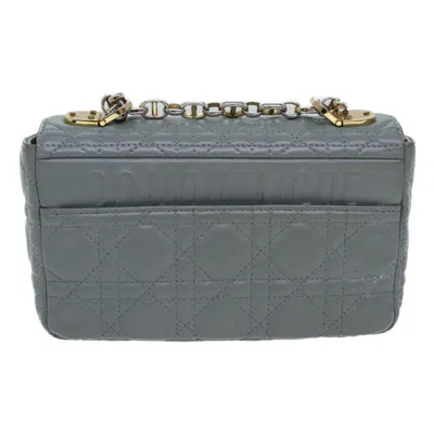 Pre-owned Dior Caro Grey Leather Shoulder Bag ()