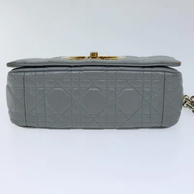 Pre-owned Dior Caro Grey Leather Shoulder Bag ()