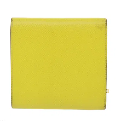 Pre-owned Hermes Hermès Clic 12 Yellow Leather Wallet  ()