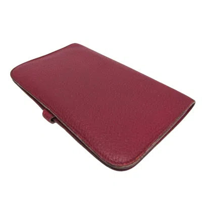 Pre-owned Hermes Hermès Dogon Burgundy Leather Wallet  ()