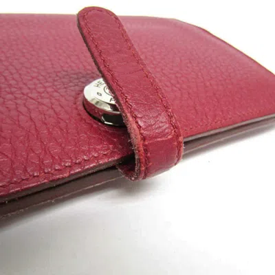Pre-owned Hermes Hermès Dogon Burgundy Leather Wallet  ()