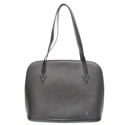 Pre-owned Louis Vuitton Lussac Black Leather Shoulder Bag ()