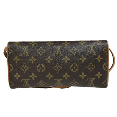 Pre-owned Louis Vuitton Pochette Twin Brown Canvas Clutch Bag ()