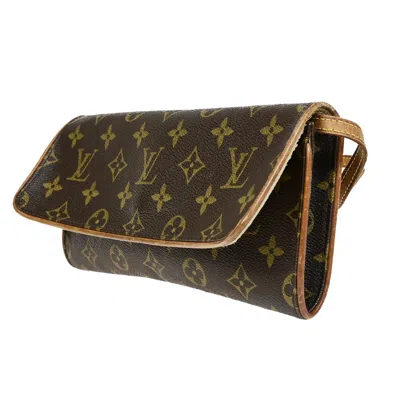 Pre-owned Louis Vuitton Pochette Twin Brown Canvas Clutch Bag ()