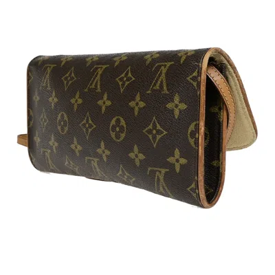 Pre-owned Louis Vuitton Pochette Twin Brown Canvas Clutch Bag ()